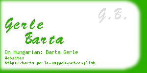 gerle barta business card